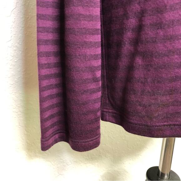 Eileen Fisher purple striped cashmere blend long sleeve knit tunic top - Picture 4 of 13